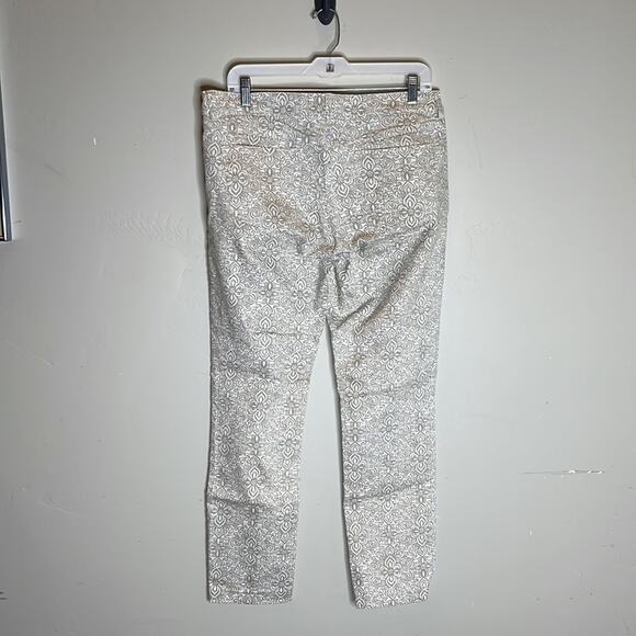 Prana Paisley Swirl Floral White Print Pants Size 10 - Picture 3 of 7
